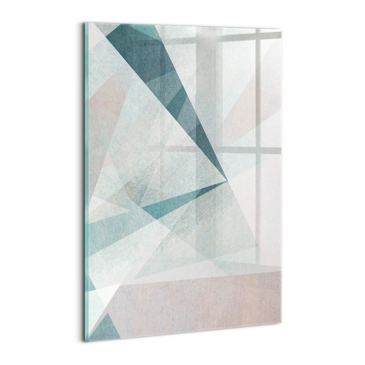 Tablou Sticla, Wallfluent, Abstractie ascutita, Gri, 20x30 cm, 010010010120100074605