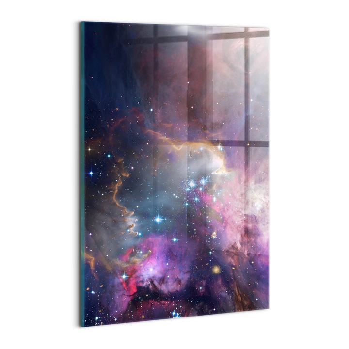 Tablou Sticla, Wallfluent, Lumea galaxiei, Multicolor, 20x30 cm, 010010010120100088499