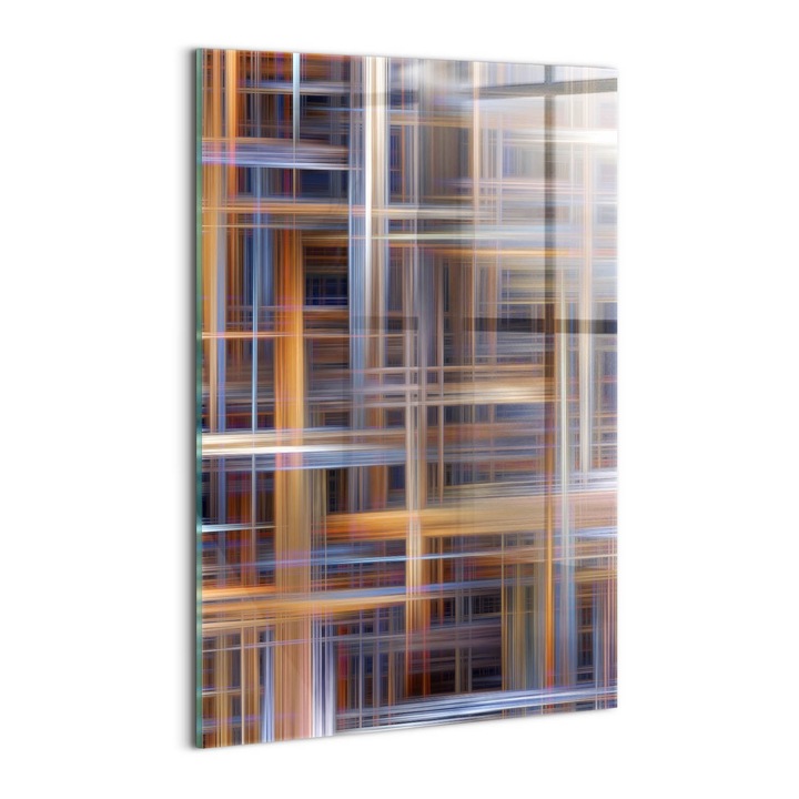 Tablou Sticla, Wallfluent, Abstractia geometriei, Maro, 40x60 cm, 010010010160100075121