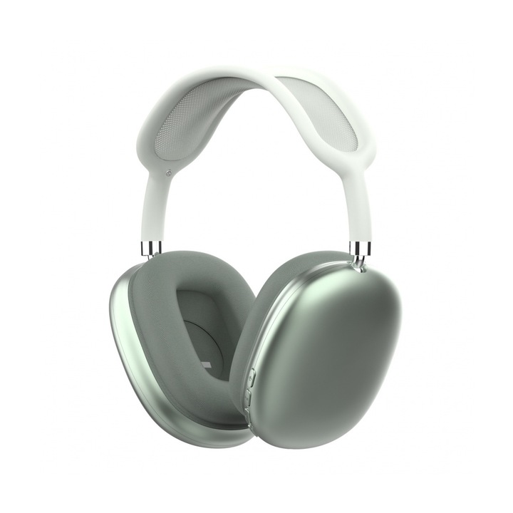 P9 vezeték nélküli fejhallgató, 150 mAh, zajszűrés, beépített mikrofon, 40 mm-es meghajtók, rugalmas kialakítás, zöld
