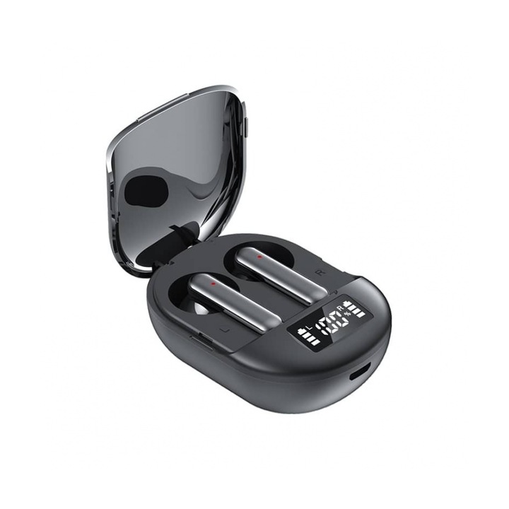 K40 Vezeték nélküli fülhallgató, HI-FI hang, Bluetooth 5.3, 200 mAh, fekete