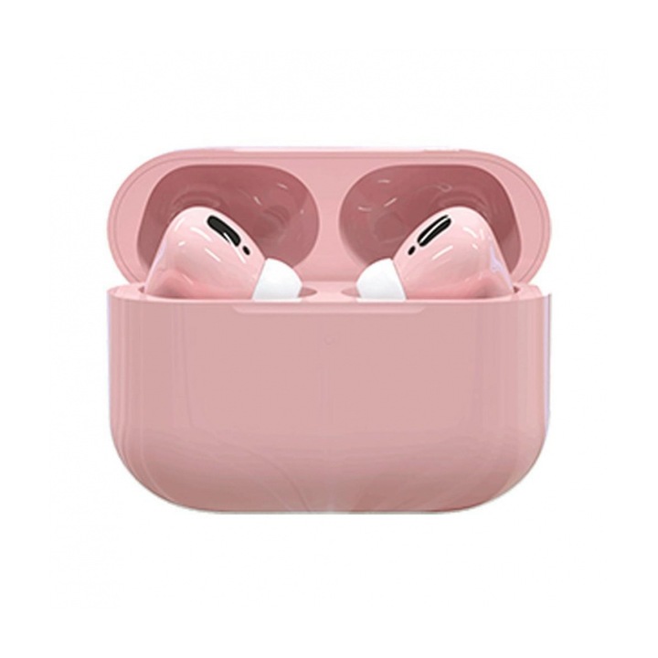 Macaron IPOD vezeték nélküli fejhallgató, TWS érintésvezérléssel, 3D effektus, Bluetooth 5.0, 210 mAh, rózsaszín