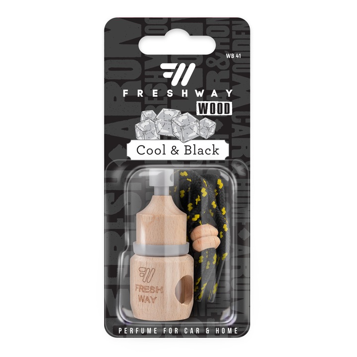 Odorizant auto, FRESH WAY, Wood Blister, Cool & Black