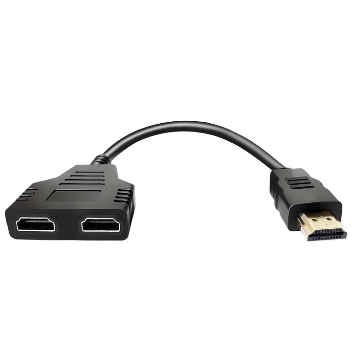 Tovbmup HDMI elosztó kábel, 1 bemenet, 2 kimenet, HD, LED, LCD