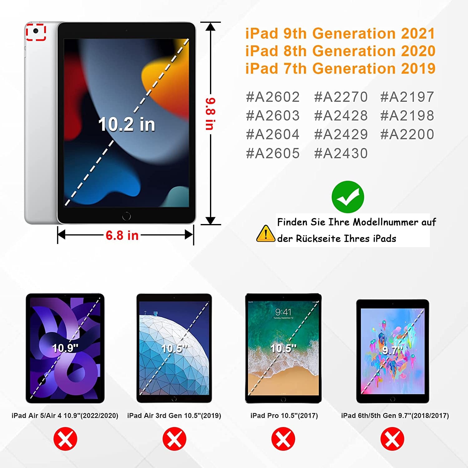 Husa iPad 9/8/7 Generatie 10.2", Suport Pencil, Trei Unghiuri Vizualizare, Functie Auto Sleep/Wake