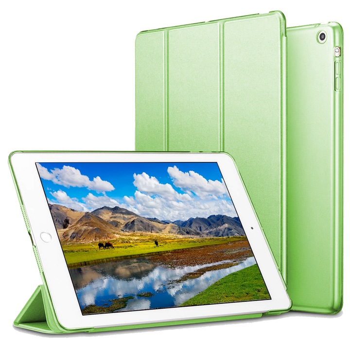 Smart Case tablet tok iPad Air 2-höz, ultravékony kialakítás, csúszásgátló hatású, zöld