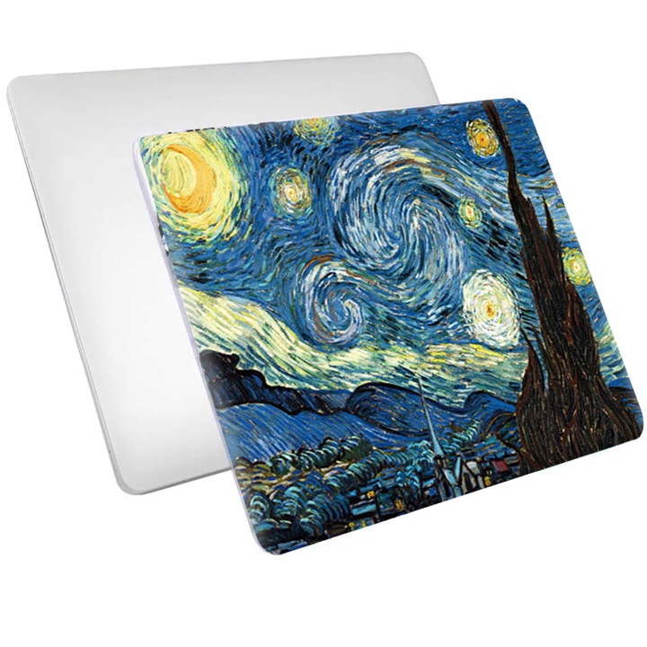 Husa protectoare si folie tastatura pentru Macbook Air 13 inch palm flower si starry sky