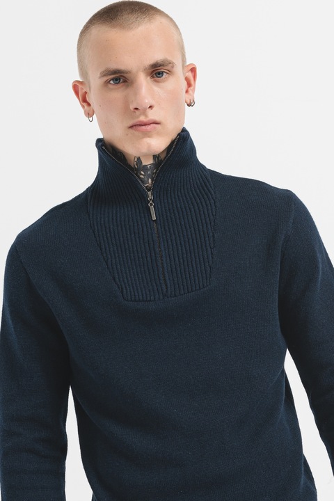 Mustang, Eastvale pulóver magas gallérral, Tengerészkék, S