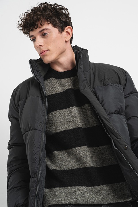 Mustang, Geaca cu vatelina si fermoar, Gri inchis