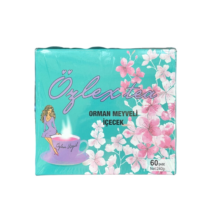 Ceai de slabit detox Ozlex Tea turcesc cu aroma de fructe de padure 60 plicute 240 gr