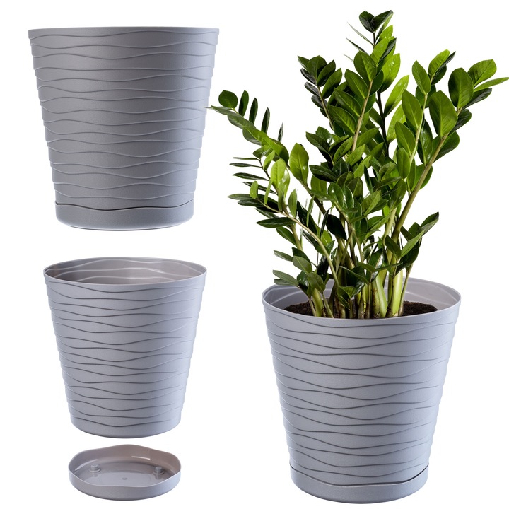 Саксия със стойка, KADAX, 15x15cm, сива