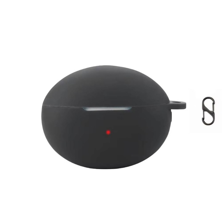 Husa pentru protectia castilor stereo wireless Huawei FreeBuds 6i, culoarea neagra cu carlig prindere