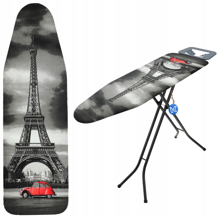 Kadax vasalódeszka huzat, városi modell, 144x44cm, fehér/fekete