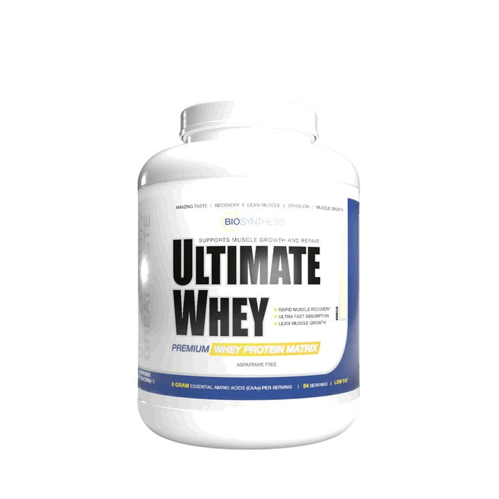 Supliment alimentar pentru cresterea masei musculare, Ultimate Whey, BioSynthesis, Cookie dough, 2000g