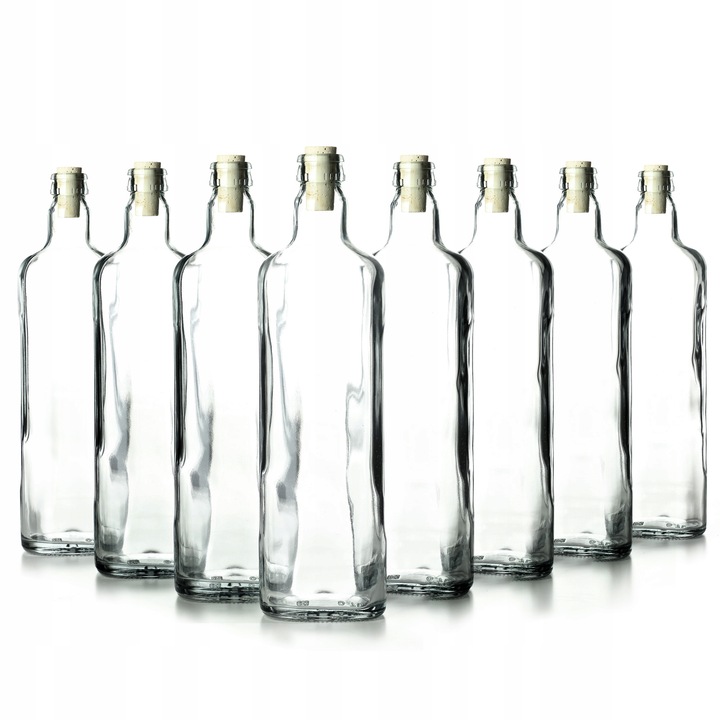 Комплект от 8 бутилки KADAX, прозрачни, 700 ml, с капачка, 28.7x7.8 cm