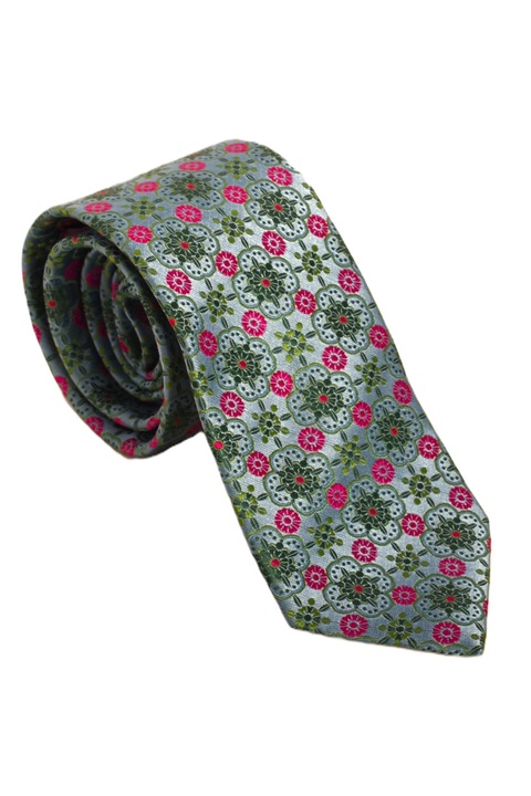 Cravata poliester, DUK, Imprimeu Geometric, 7.7 x 150 cm, DK40068- 77, Turcoaz