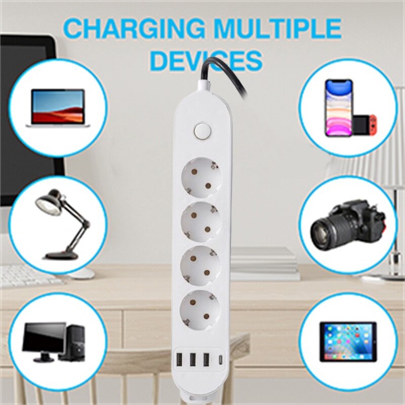 Prelungitor Fast Charge, Redkid®, Cablu 2m, 5V 2.1A, 3 Porturi USB ...