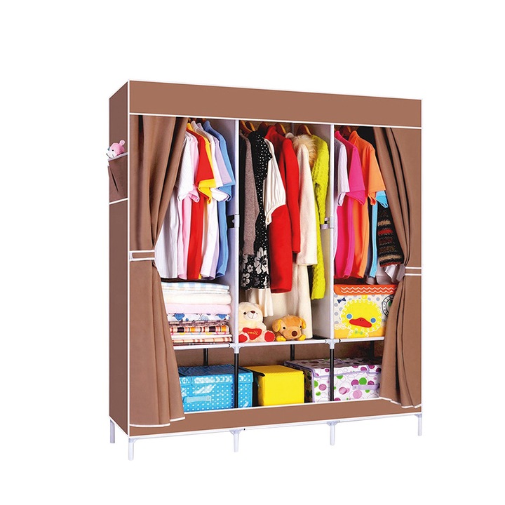 Dulap Leziter LRA-10, 165 x 105 x 45 cm, cafea