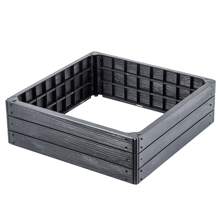Strat de gradina inaltat KADAX, Rezistenta la Intemperii, Antracit, 75x75cm
