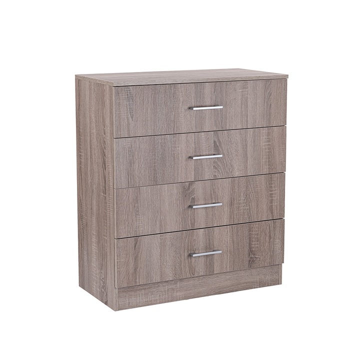 Comoda, Leziter, Miami 4 sertare MDF 80x92 cm stejar york-stejar york