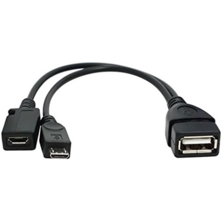 USB OTG adapter, Tovbmup, adathordozókhoz és hangszórókhoz, fekete