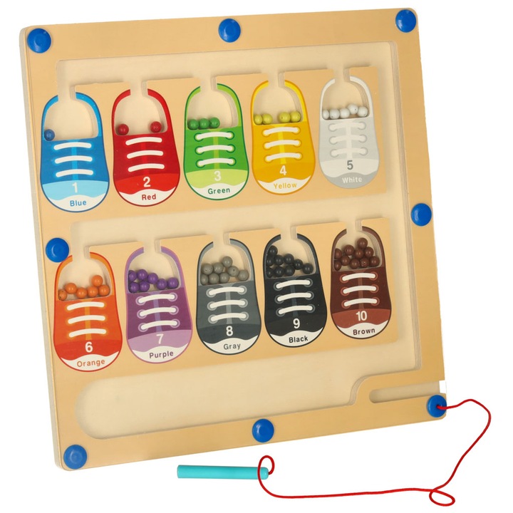 Tablica Educativa Montessori, Sortare Culori, 30x30cm, Multicolor, 3+ ani