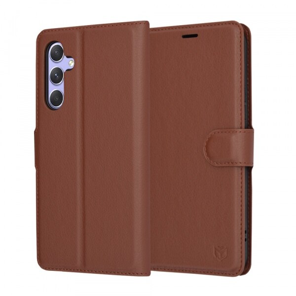 Husa pentru Samsung Galaxy A54 A546, Techsuit, Leather Folio, Maro