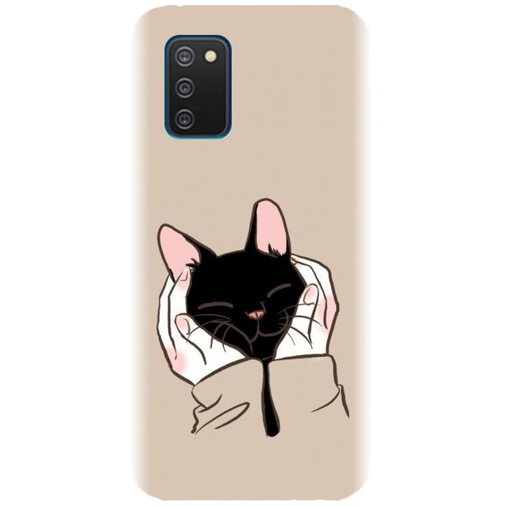 Szilikon tok kompatibilis a Samsung Galaxy A03S EU modellel - Th Black Cat In Hands