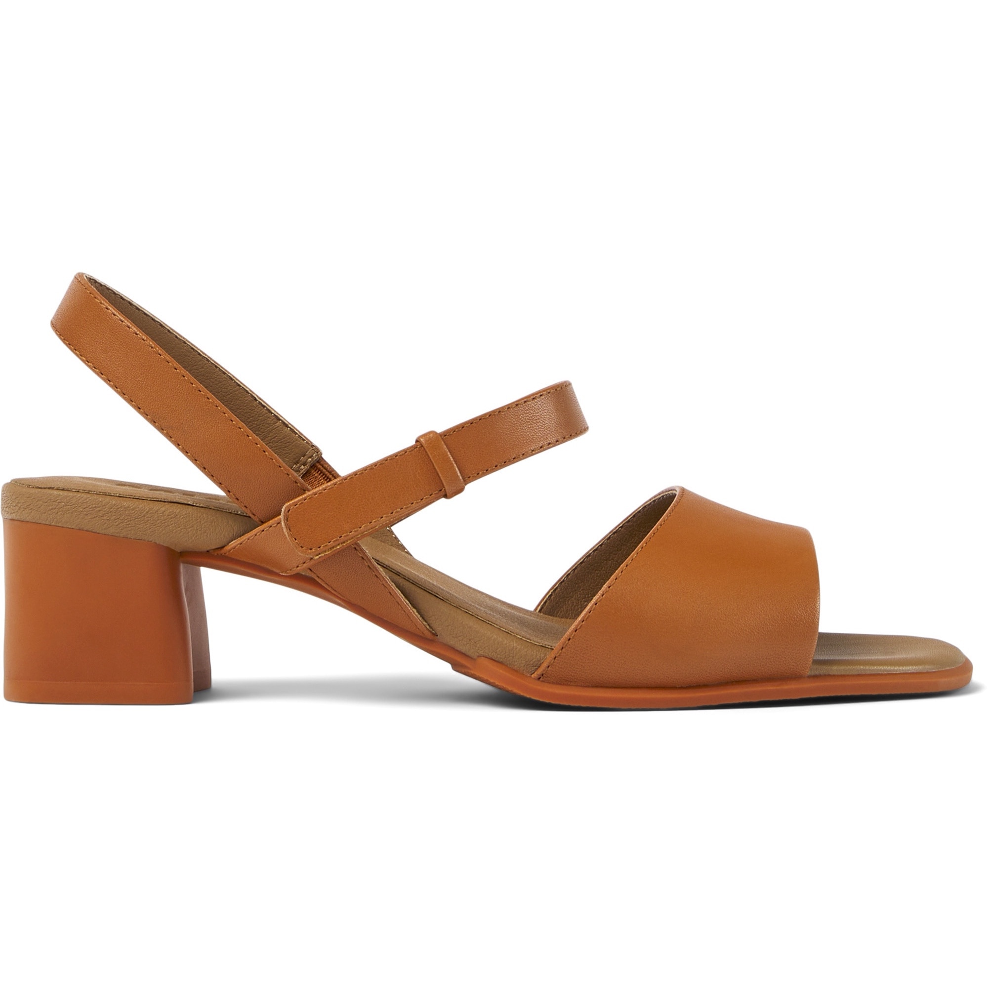 Camper, Sandale de piele cu toc masiv Katie 27183, Camel, 41
