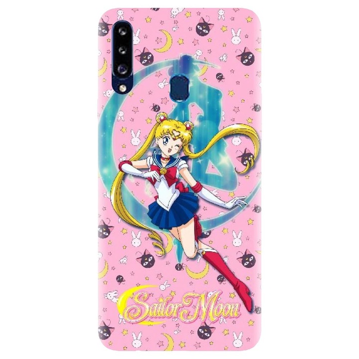 Husa din silicon compatibila cu Samsung Galaxy A20s - model Sailor Moon