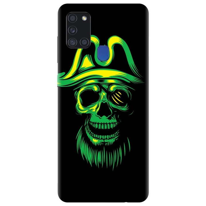Szilikon tok kompatibilis a Samsung Galaxy A21s - Pirate Skull modellel