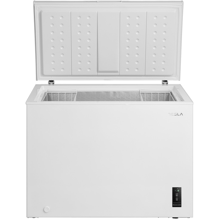 Lada frigorifica Tesla RH2500ME, 249 l, Clasa E, Functie frigider, Control electronic, Display LED, H 85 cm, Alb