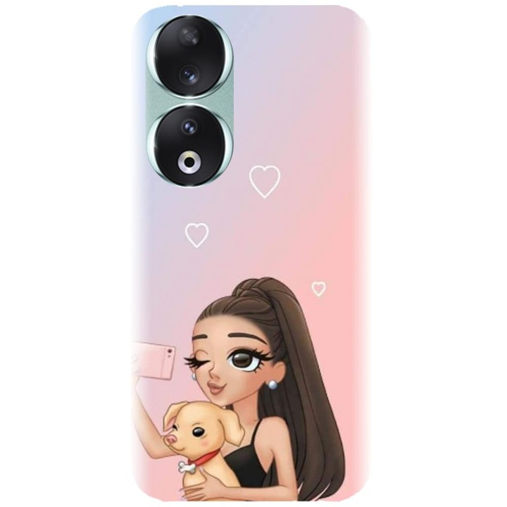 Силиконов капак, съвместим с модел Huawei Honor 90 5g - Selfie With Sweet Dog