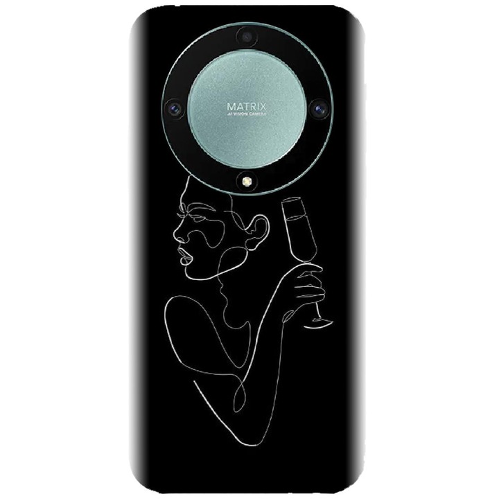 Силиконов капак, съвместим с Huawei Honor Magic 5 Lite 5g - модел Line Art Champagne