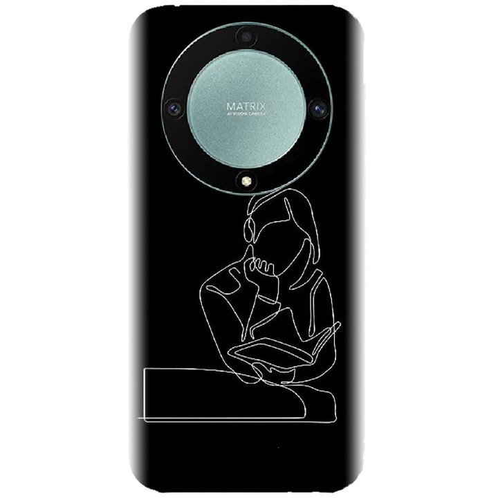 Силиконов кейс съвместим с Huawei Honor Magic 5 Lite 5g - Line Art The Smart One модел