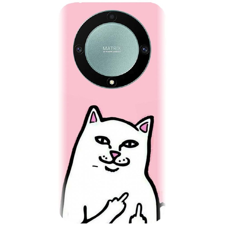 Силиконов калъф, съвместим с Huawei Honor Magic 5 Lite 5g - модел Бяла котка