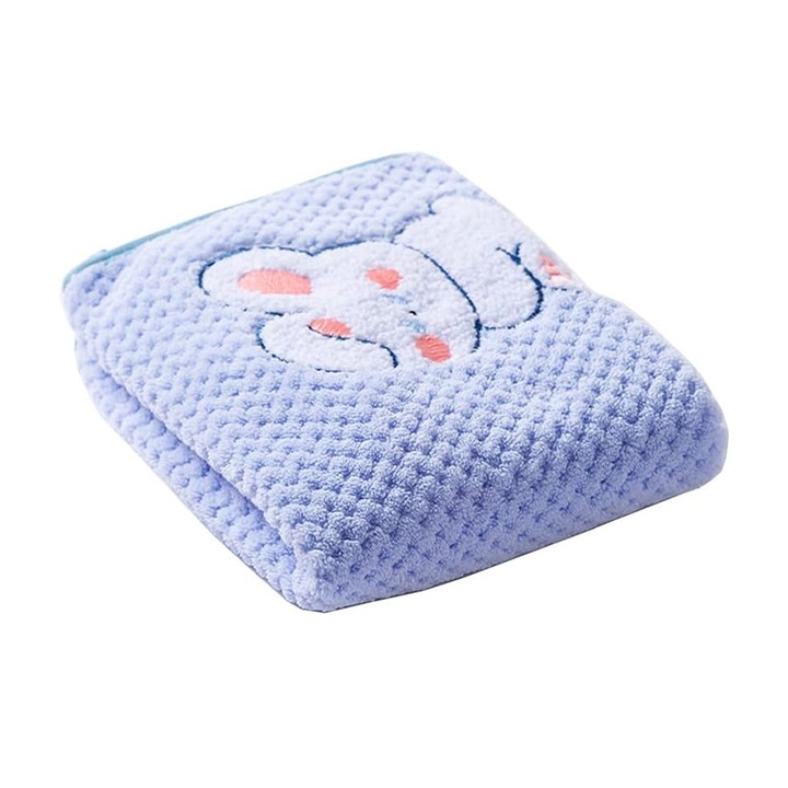 Prosop de baie din microfibra pentru animale de companie, caini si pisici, BOMSTOM, Prosop pentru animale, microfibra absorbanta si rapid uscatoare, 60x120cm, albastru