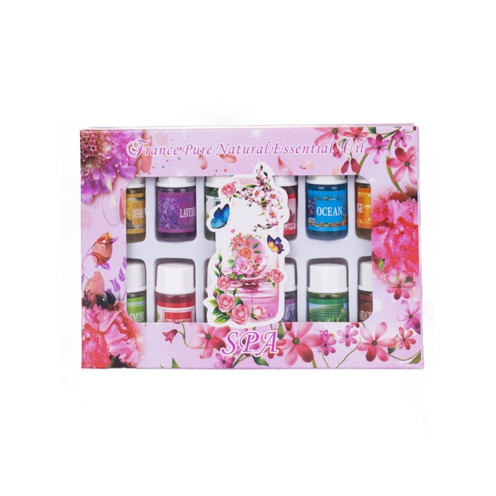Set Uleiuri Esentiale Aromaterapie PrzydaSie.pl, Bio, 12 Arome, Multicolor, 5ml