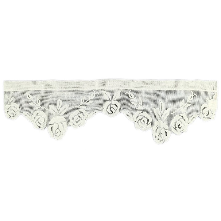 Beszegett függöny, ELZBIETA kollekció, pamut, fehér, 30x150cm