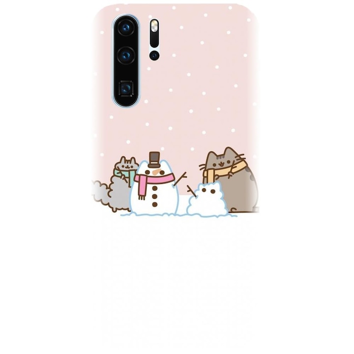 Силиконов кейс, съвместим с модел Huawei P30 Pro - Cat And Snowman