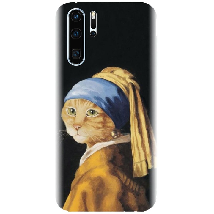 Силиконов калъф, съвместим с Huawei P30 Pro - модел Cat With A Pearl Earring