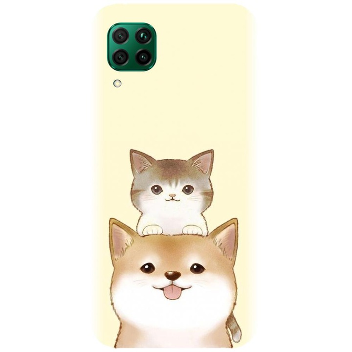 Силиконов кейс, съвместим с модел Huawei P40 Lite - Two Cat