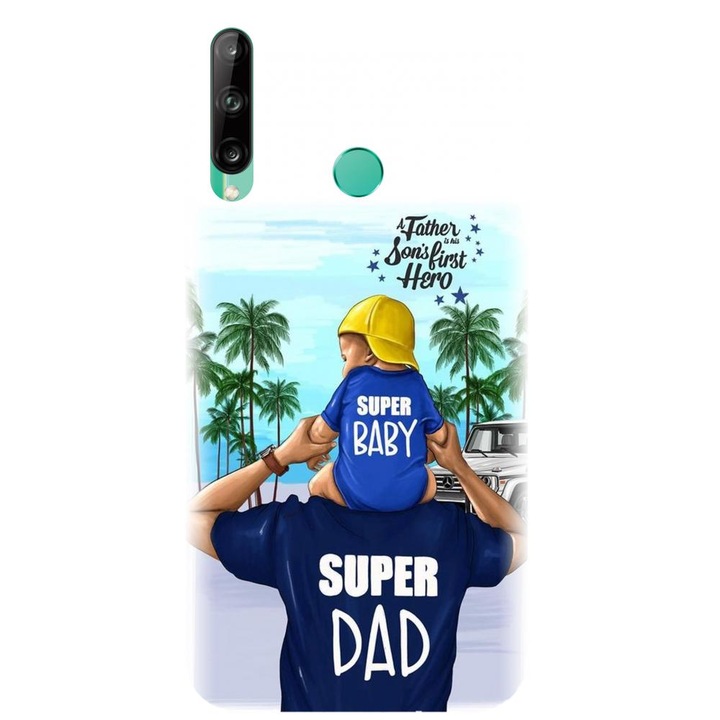 Husa din silicon compatibila cu Huawei P40 Lite E - model Super tata