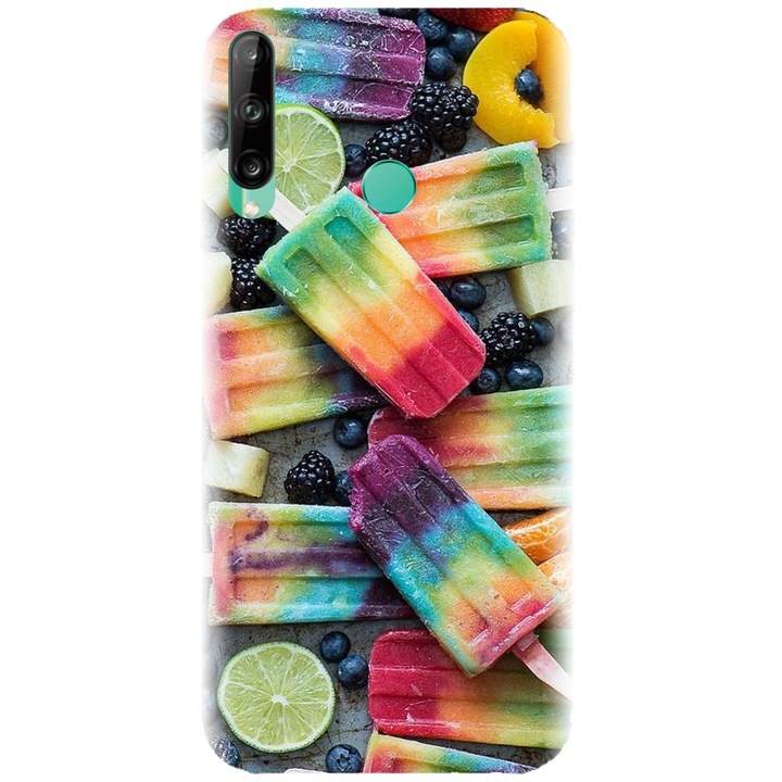 Husa din silicon compatibila cu Huawei P40 Lite E - model Colorful Ice Cream