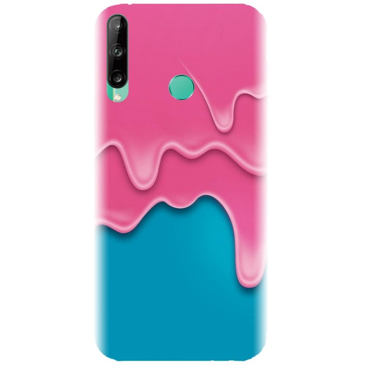 Husa din silicon compatibila cu Huawei P40 Lite E - model Pink Liquid Dripping