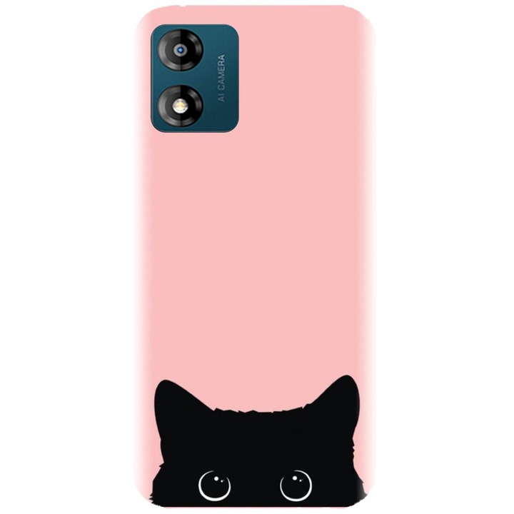 Husa din silicon compatibila cu Motorola Moto E13 - model Black Cat