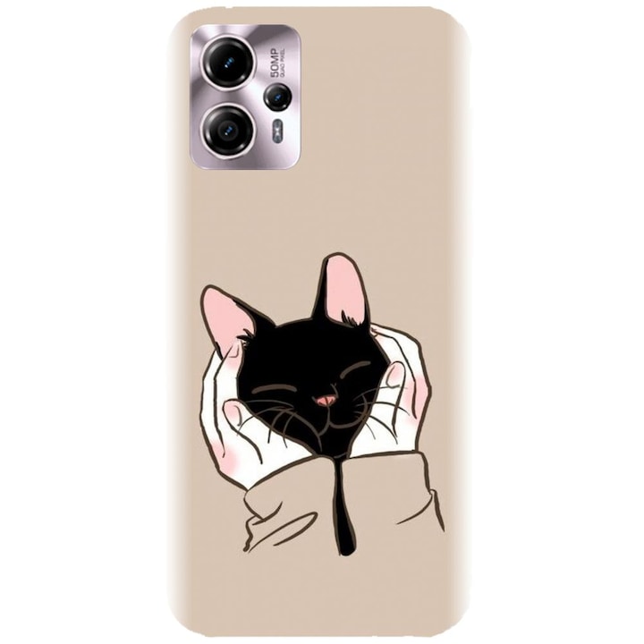 Husa din silicon compatibila cu Motorola Moto G13 - model Th Black Cat In Hands