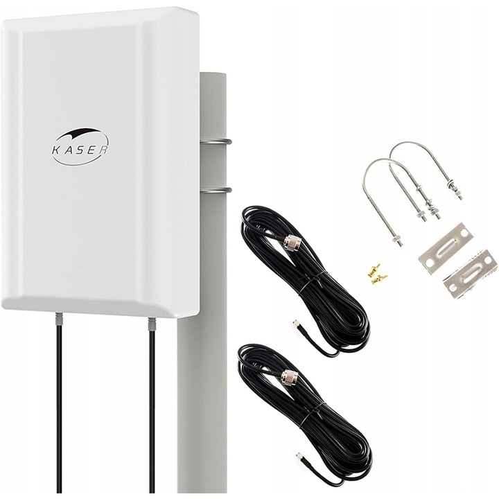 Antena directionala Kaser, 5G 4G LTE, 7-12 dBi, Alb