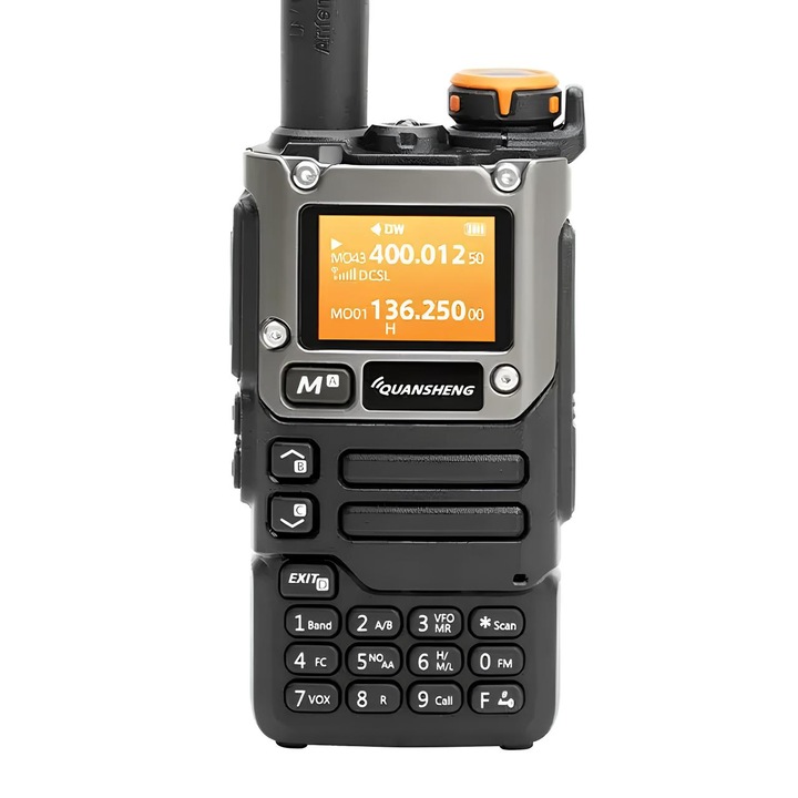 Hordozható rádió, 50-600MHz, 5W, FM AM, Type-C, IP-54, 1600mAh, 2023