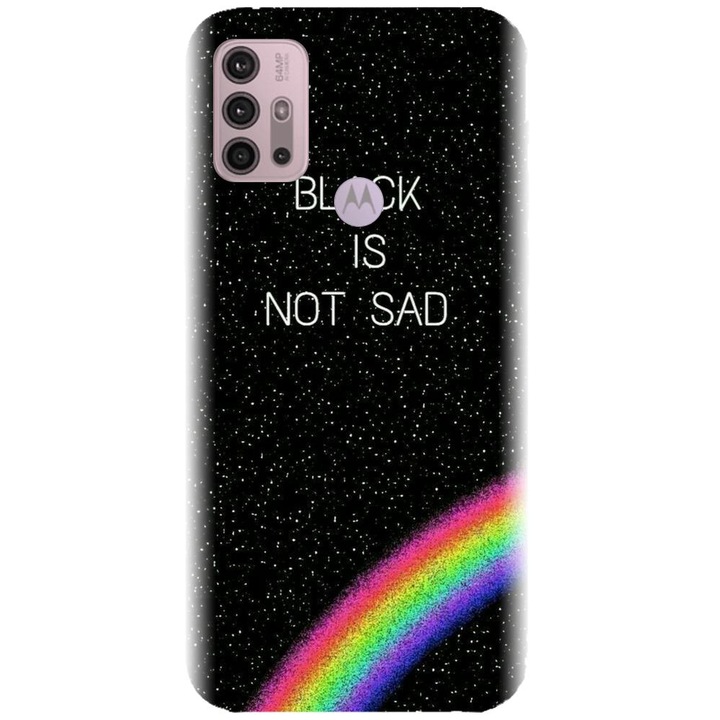 Husa din silicon compatibila cu Motorola Moto G30 - model Black Is Not Sad